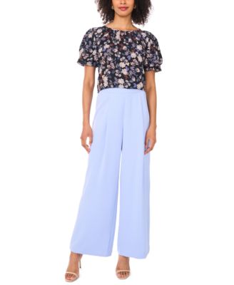 Women's Pleated-Front Wide-Leg Pants