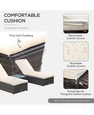 Pool Furniture, 2 Chaise Lounge Chairs & Table, Cushioned,