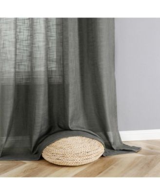 2 Pack Lux Thread Premium Woven Grommet Top Sheer Curtain Panels - Spice