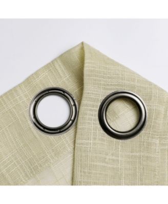 2 Pack Lux Thread Premium Woven Grommet Top Sheer Curtain Panels - Spice