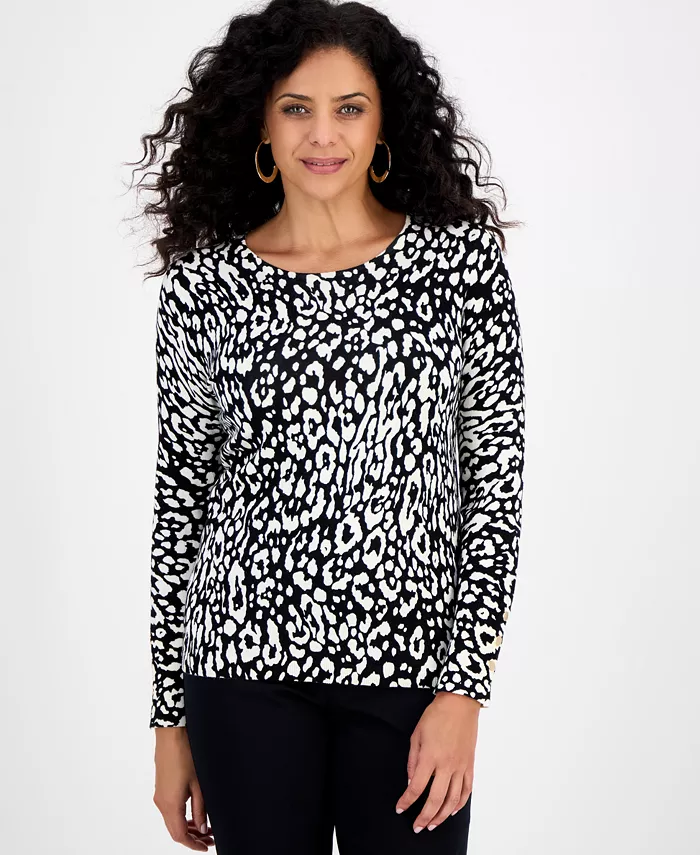 Women's Printed Crewneck Sweater