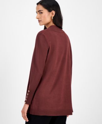 Women's Button-Sleeve Flyaway Cardigan Sweater