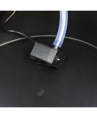 2 Tier Fountain Rustic Wood Barrel Water Fountain w/ Pump Garden Decor