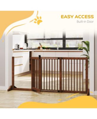 Paw Hut Adjustable Wooden Pet Gate for Doorway, Hall w/ Safety Barrier