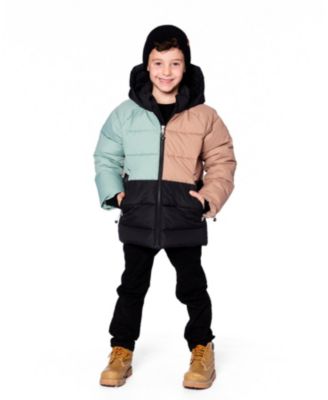 Toddler Boys Colorblocked Puffy Winter Coat Black - Toddler|Child