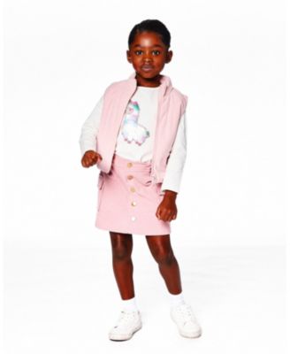 Girl Corduroy Skirt with Cargo Pockets Dusty Pink - Toddler|Child