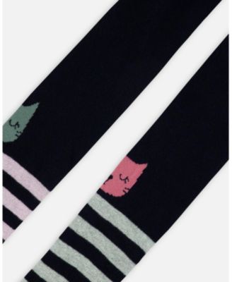Baby Girl Knit Tights Dark Blue - Baby