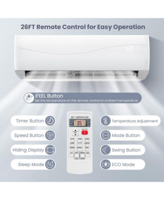12000 BTU Mini Split Air Conditioner & Heater 17 SEER2 208-230V Ductless Inverter AC Unit