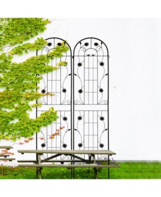 2 Pack Metal Garden Trellis 86.7" Black