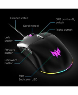 Predator Cestus 330 Gaming Mouse | PixArt 3335 Sensor | Adjustable DPI | 16.8 Million RGB Lighting | NVIDIA Reflex