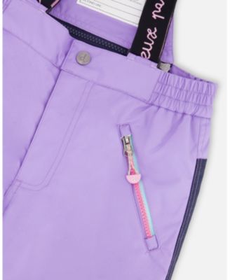 Girl Two-Piece Play Snowsuit with Printed Colorblocked Jacket Lavender - Toddler|Child