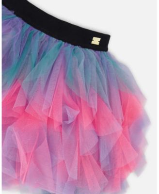 Girl Multi Layer Mesh Skirt Multicolor - Child
