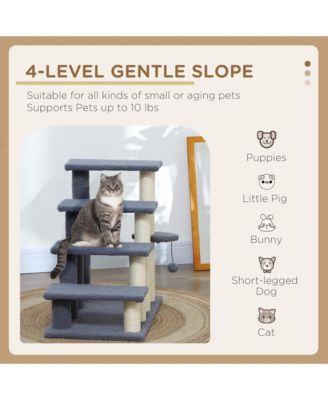 4 Levels Cat Steps with Scratching Posts for High Bed, Sofa,