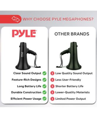 Megaphone Bullhorn with Aux Input for MP3/Music, Automatic Siren, 40 Watt