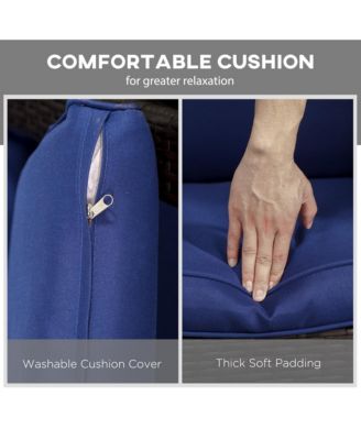 Wicker Rocking Chair, Outdoor Rocker w/ Cushions, Dark