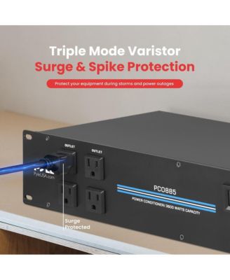 19'' Rack Mount Power Conditioner - 3600 Watt Power Conditioner w/ 18 Outlets