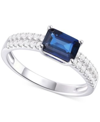Ruby (1 ct. t.w.) & Diamond (1/4 ct. t.w.) Double Row Ring in 14k Gold (Also in Emerald & Sapphire)