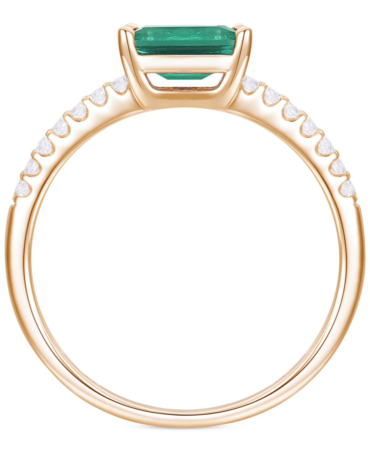 Macy's Ruby (1 Ct. T.w.) & Diamond (1/4 Ct. T.w.) Double Row Ring In 14k Gold (also In Emerald & Sapphire) In Green
