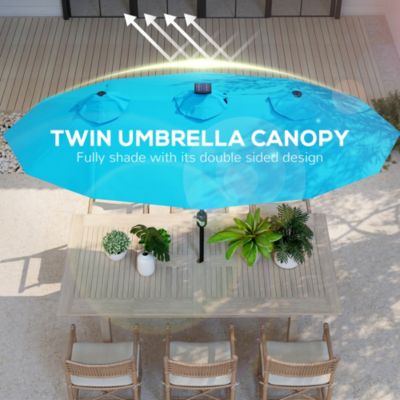 9.7' Double-sided Patio Umbrella with Tilt,