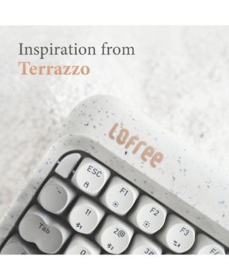 Zero ARTZ Mechanical Keyboard with Marble Palm Rest, 75% Rechargeable Hot-swappable Keyboards with 3 Types of Connection