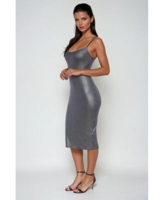 Women's Foil Rib Midi Dress