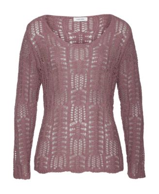 Women's Scoop Neck Open Knit Pullover Sweater