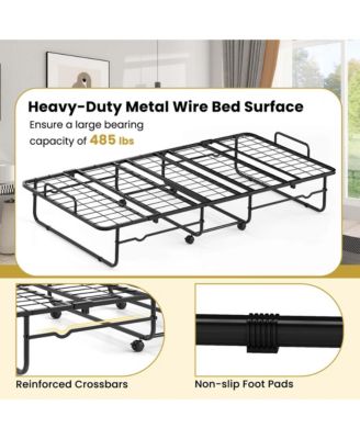 Twin Size Folding Bed 38" x 75" Rollaway Guest Bed Portable Sleeper Bed