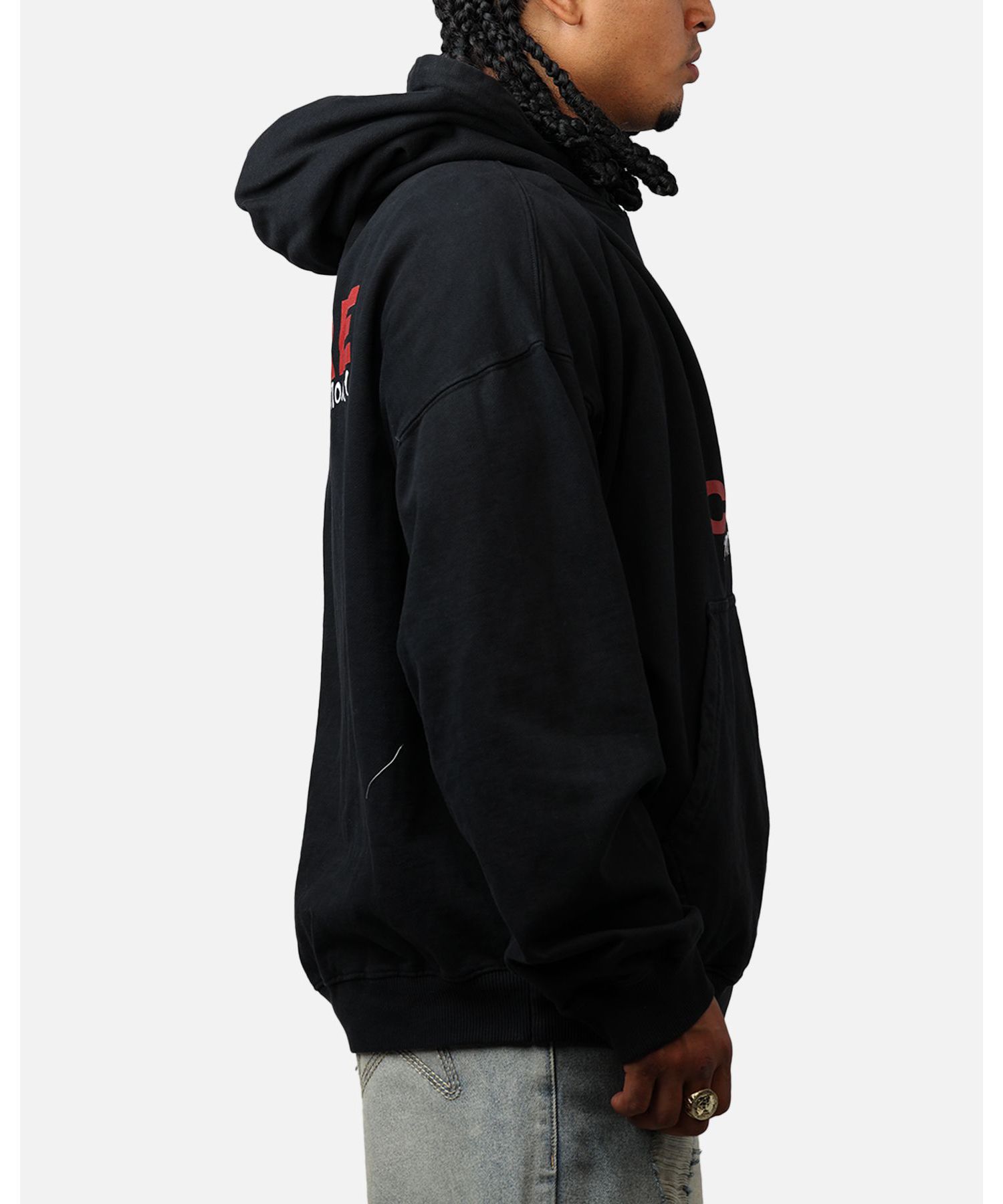 Men's Handdrawn Hoodie Sweatshirt - Black 2XL