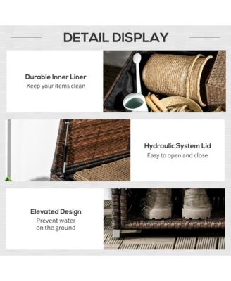 Deck Box w/ Outdoor Towel/Shoe Rack, Inner Liner,