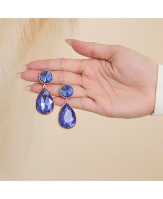 Blue Teardrop Statement Earrings