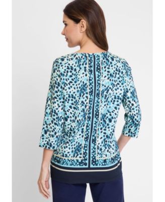 Women's Modern Animal and Border Print T-Shirt