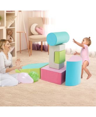 Toddler 6 PCS Climber Play Set Indoor Foam Climb & Crawl Activity Blocks w/ Cover Multicolor