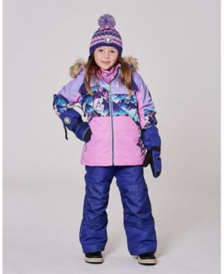 Girl Lined Peruvian Knit Pompom Hat Purple and Pink - Toddler|Child