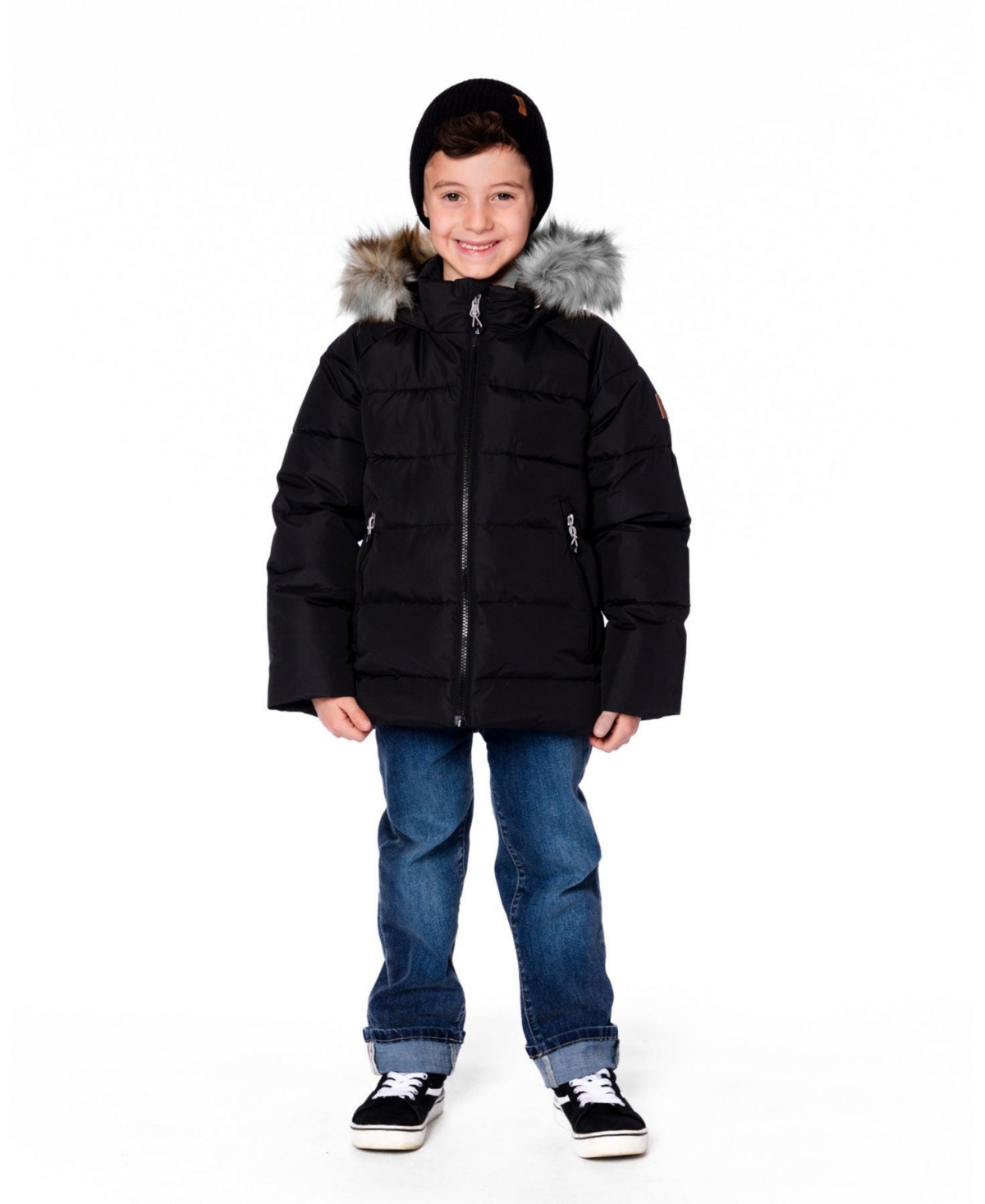 Deux par Kids Unisex Puffy Winter Jacket Black
