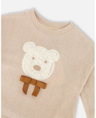 Toddler Girls Bi-Material Dress Caramel Brown with Layered Skirt - Toddler|Child