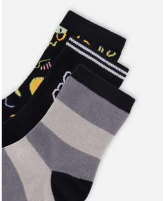 Boy 3-Pack Knit Socks Black - Toddler|Child