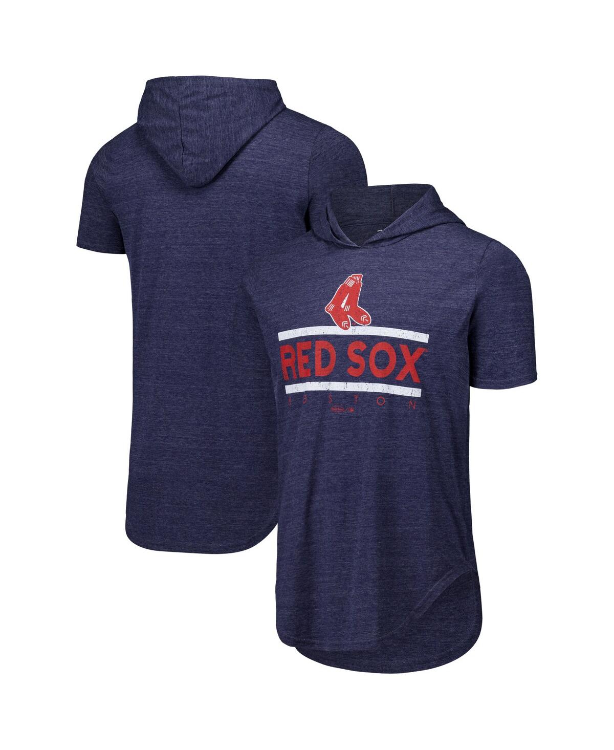 Threads Men's Navy Boston Red Sox Tri-Blend Hoodie T-Shirt - Navy