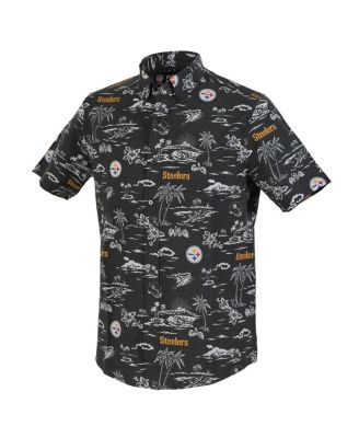 Men's Black Pittsburgh Steelers Kekai Performance Button-Down Shirt