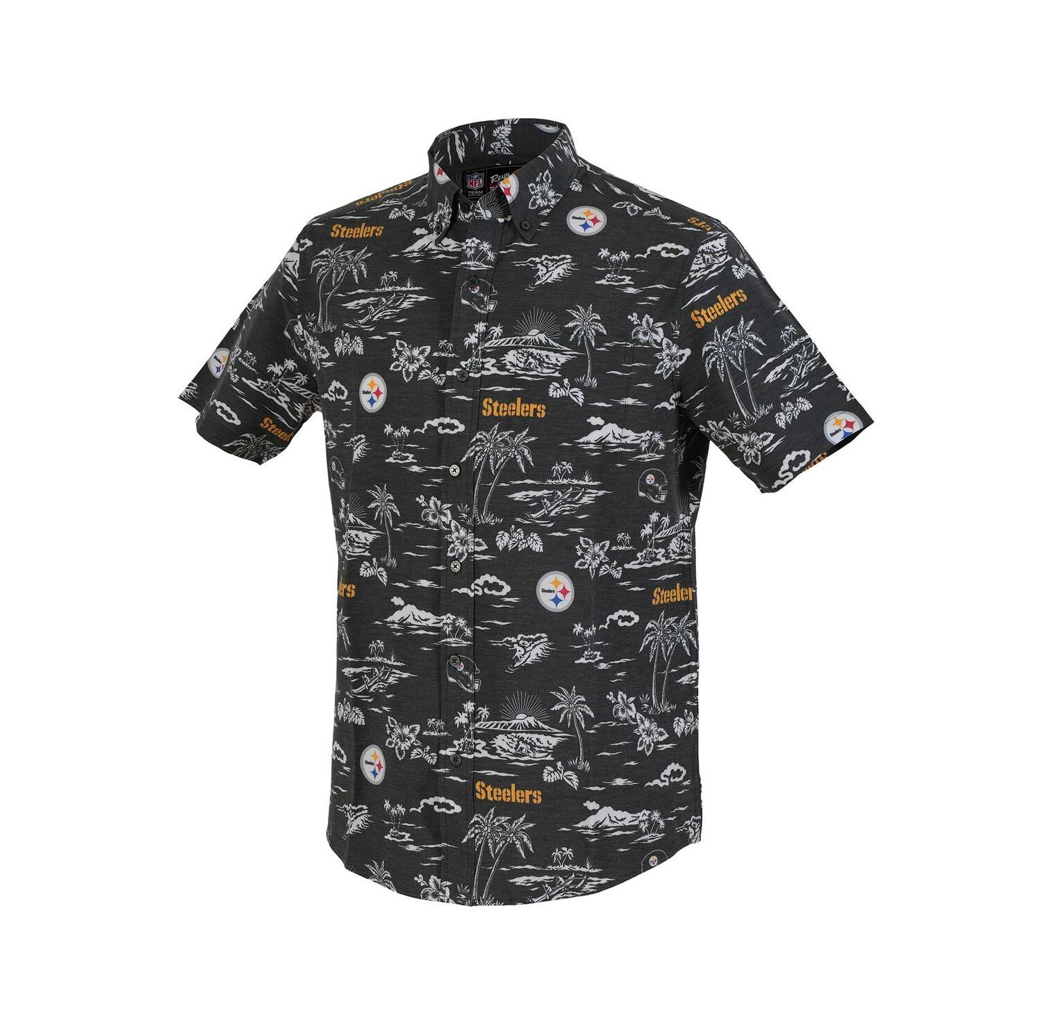 Men's Black Pittsburgh Steelers Kekai Performance Button-Down Shirt