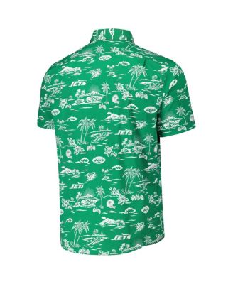 Men's Kelly Green New York Jets Throwback Kekai&nbsp;Print Button-Up Shirt