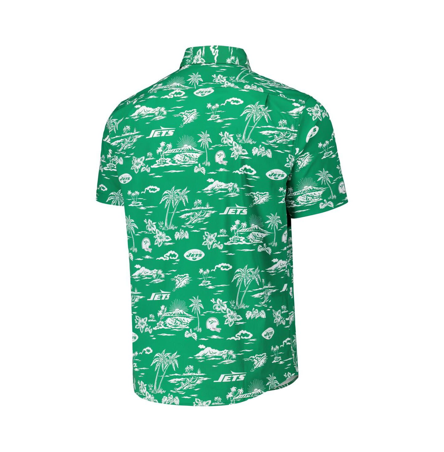 Мужская рубашка Reyn Spooner Kelly Green New York Jets Throwback Kekai Print Button-Up — фото 3
