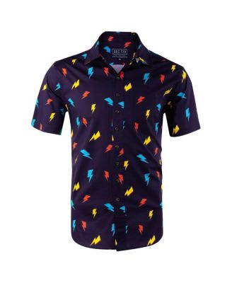 Men's Purple David Bowie Electric Bolt Button-Down Shirt