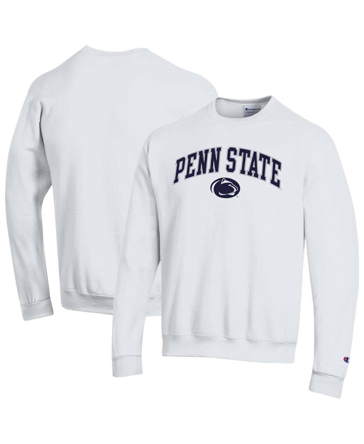 Champion Men's Navy Penn State Nittany Lions Arch Over Logo Pullover Sweatshirt - White