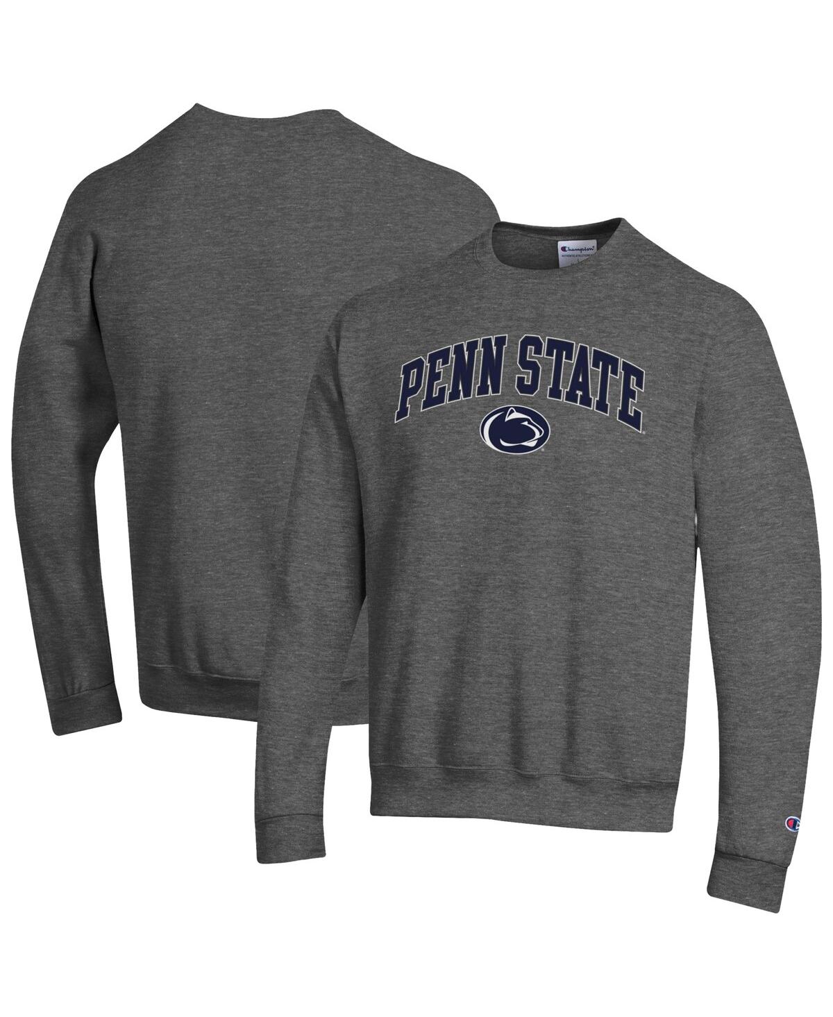 Men's Heather Charcoal Penn State Nittany Lions Arch Over Logo Pullover Sweatshirt - Heather Charcoal