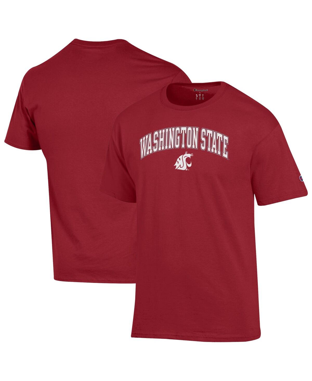 Men's Crimson Washington State Cougars Arch Over Logo T-Shirt - Crimson