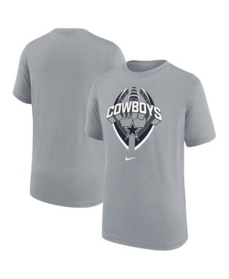 Nike - Big Boys and Girls Gray Dallas Cowboys Icon Legend T-Shirt