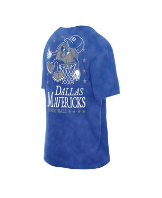Men's Blue Dallas Mavericks Old School Sport Enzyme Wash Oversized T-Shirt