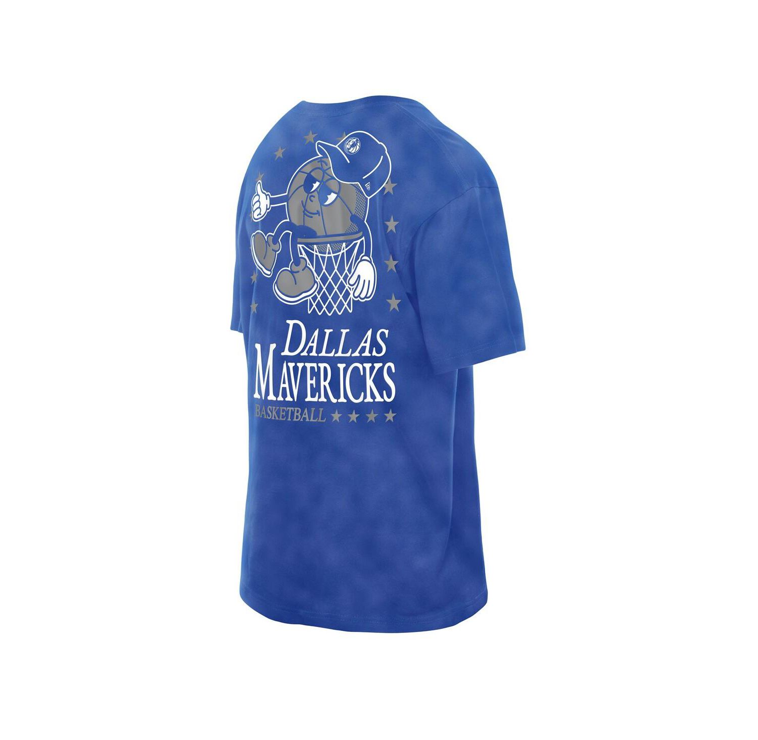 Men's Blue Dallas Mavericks Old School Sport Enzyme Wash Oversized T-Shirt