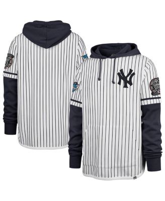 '47 Brand - Men's ' White New York Yankees 2000 World Series Winning Stripes Shortstop Pullover Hoodie