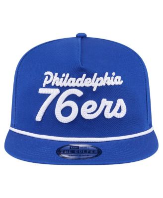 Men's Royal Philadelphia 76ers Team Text Golfer Snapback Hat